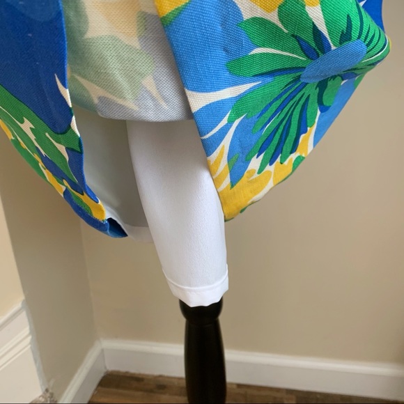 J. Crew Morning Floral Shift Mini Dress Green Yellow Sz 00 - Picture 7 of 16